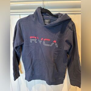 RVCA Boys Size Large Grey White & Red Hoodie